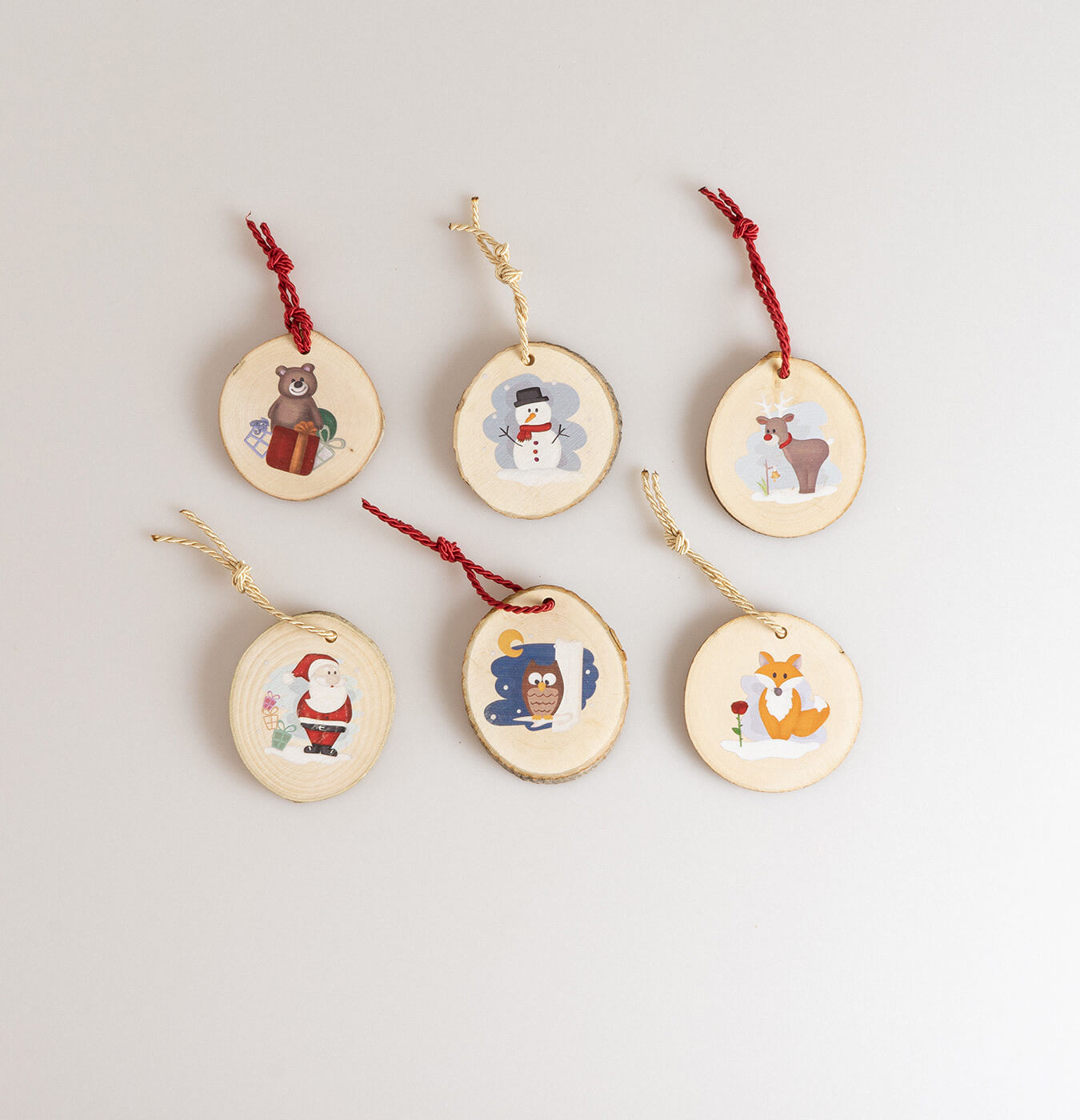 Set addobbi per albero di natale in legno