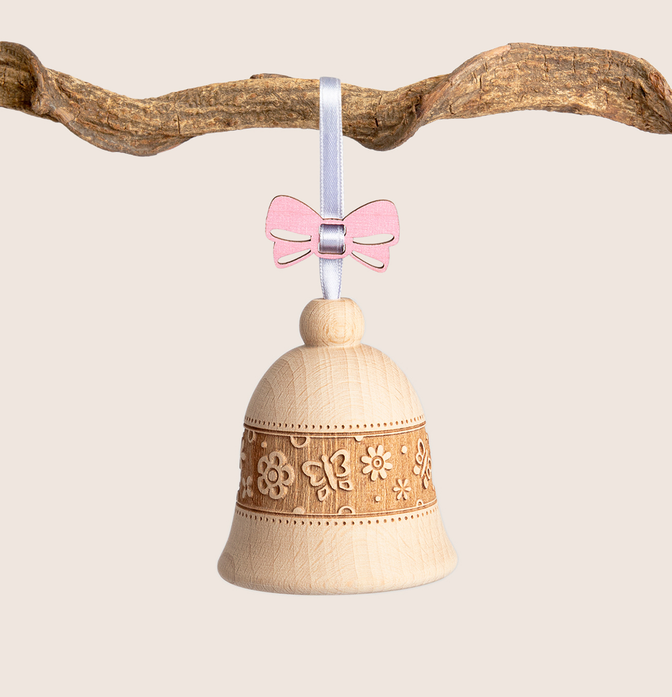 Addobbo campanella in legno di faggio per Pasqua