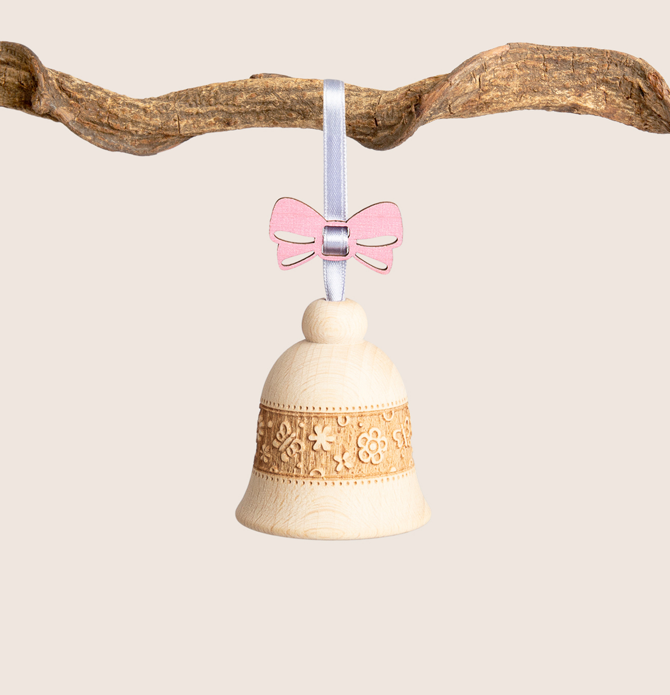 Addobbo campanella in legno di faggio per Pasqua