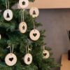 addobbo in legno per l'albero di Natale