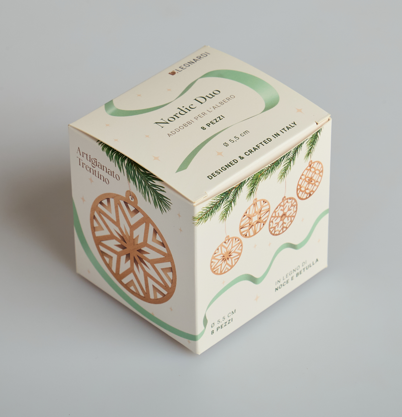 addobbo in legno per l'albero di Natale