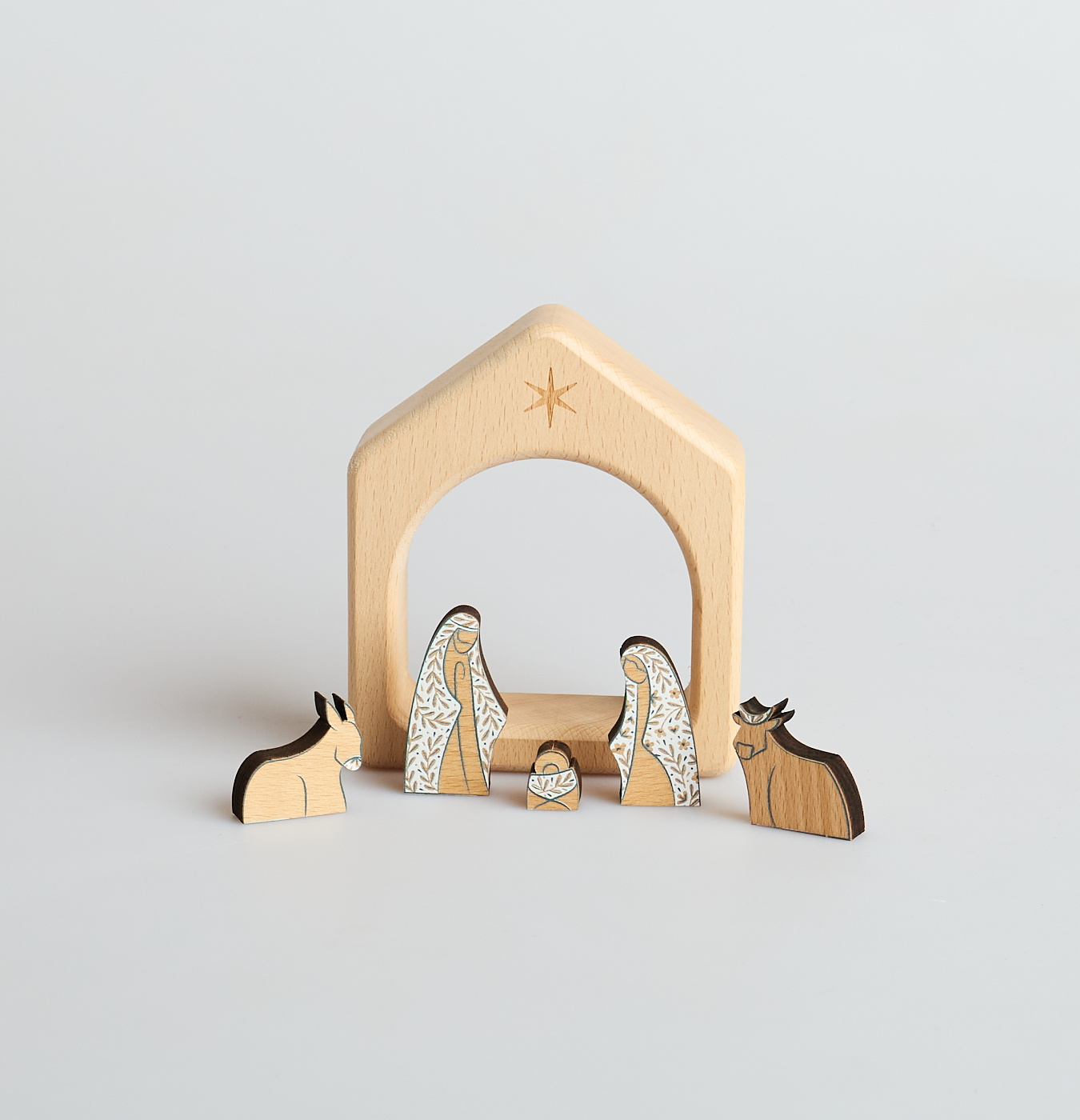 presepe in legno di faggio