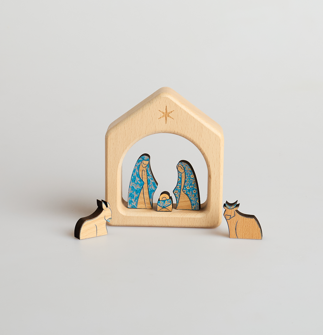 presepe in legno di faggio