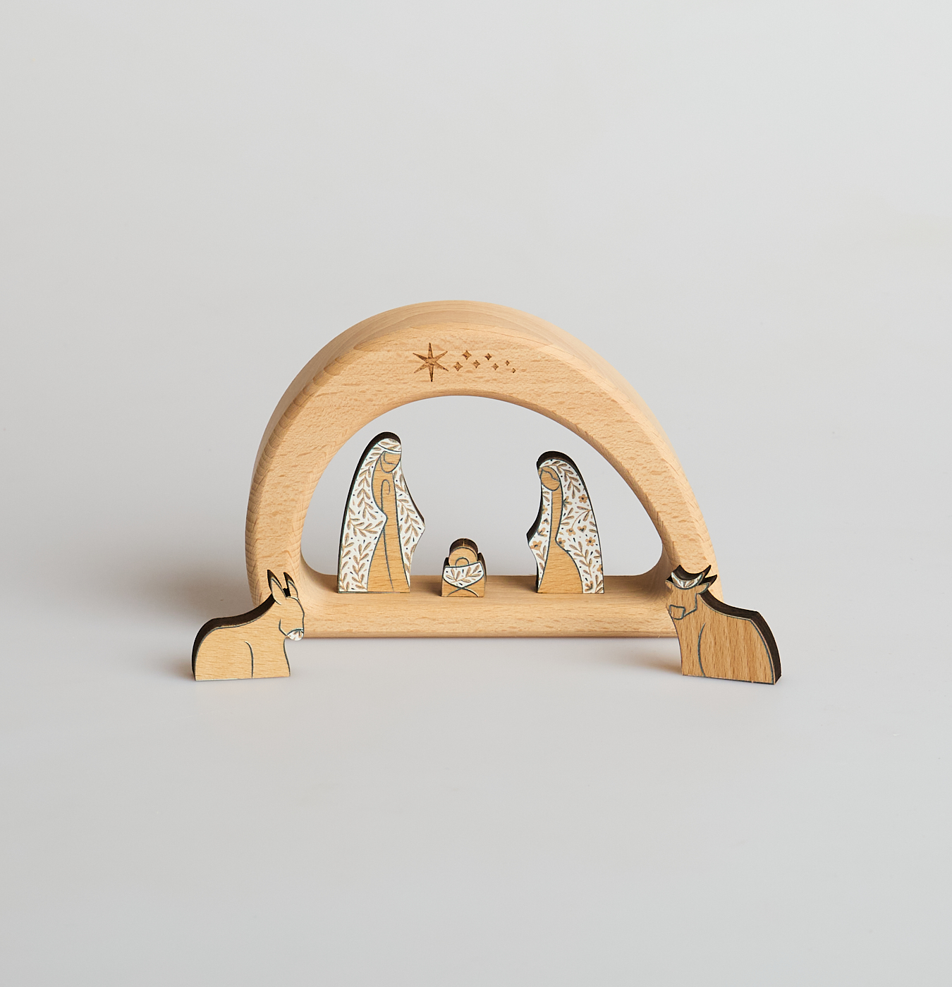 presepe in legno di faggio