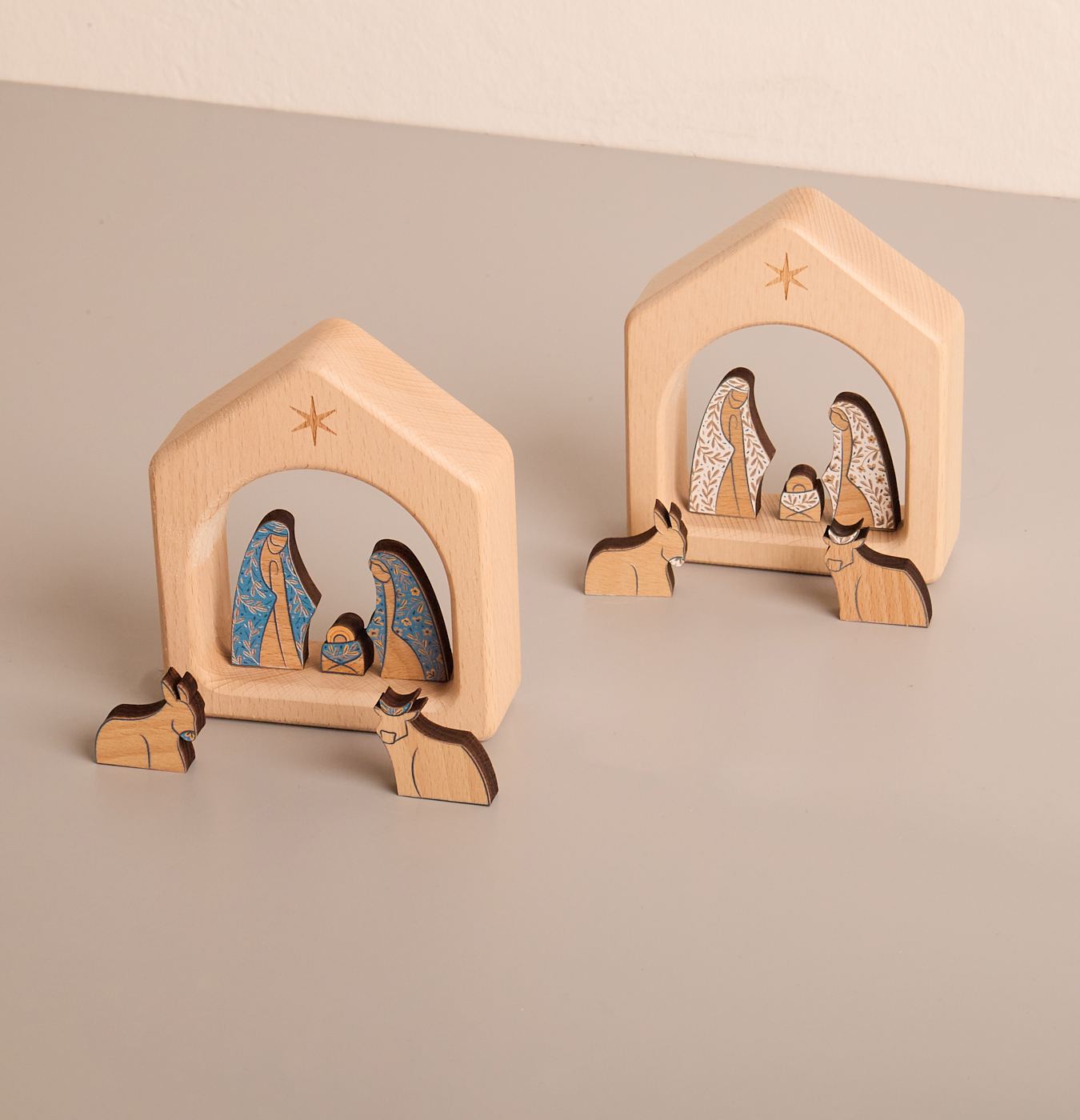 presepe in legno di faggio