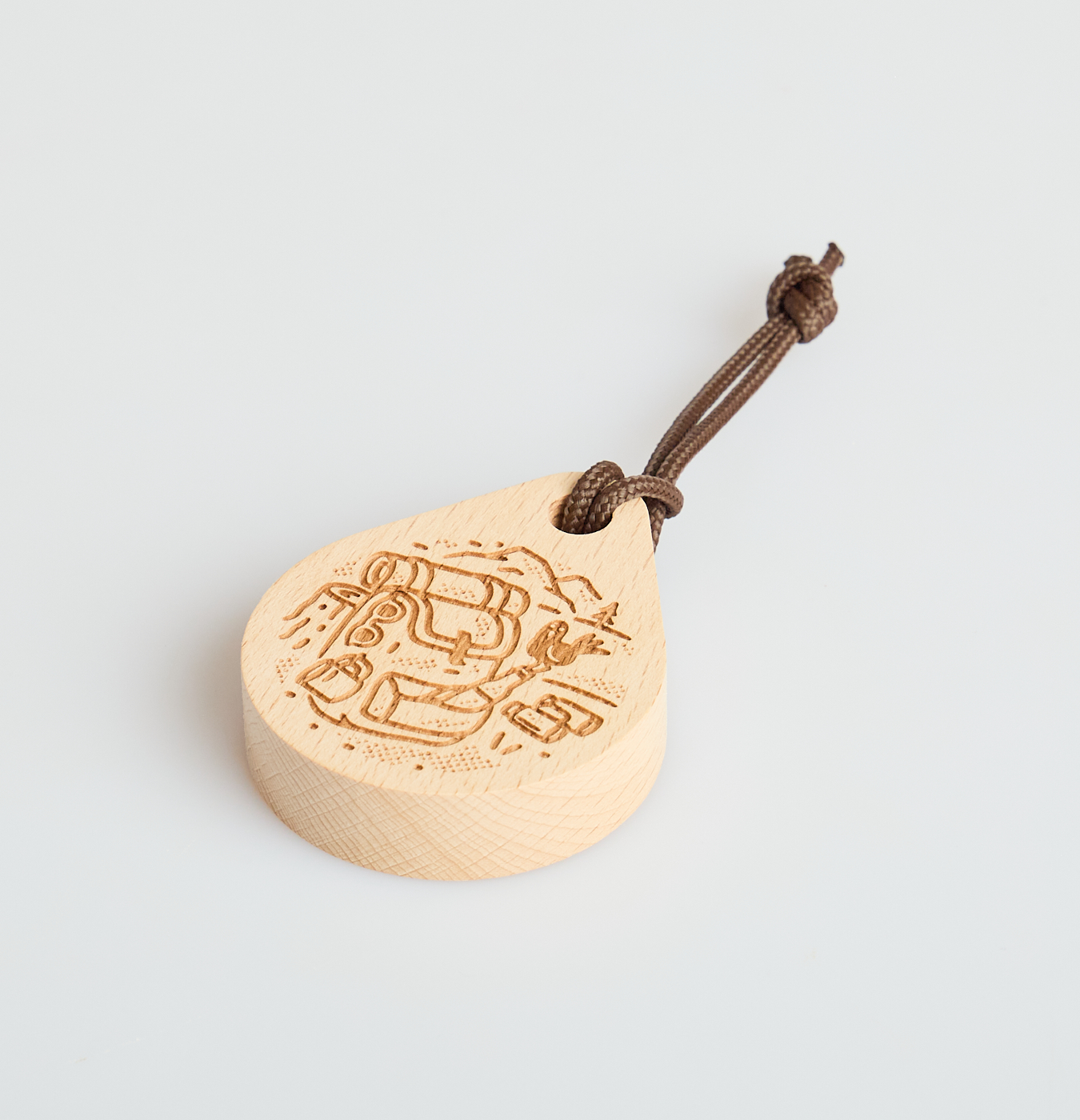 cavatappi in legno a forma di goccia con cordino