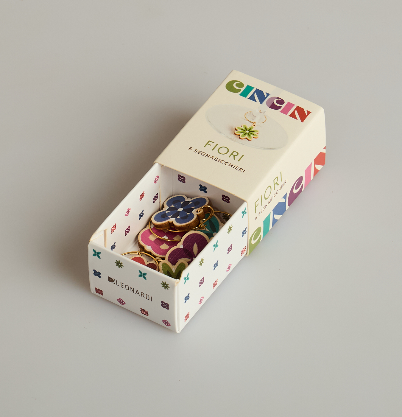 segnabicchieri cincin fiori