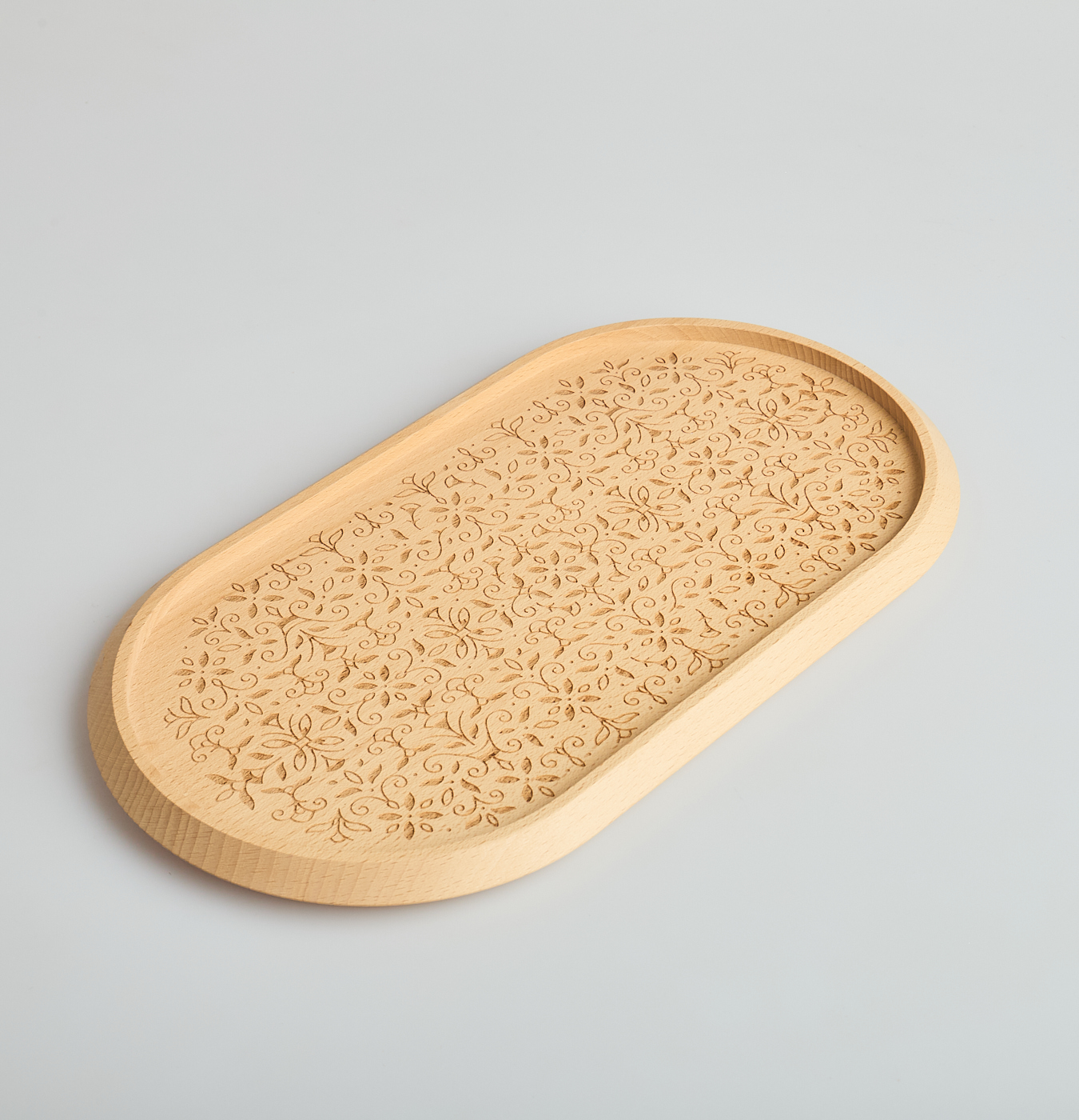 vassoio in legno di faggio ricamo