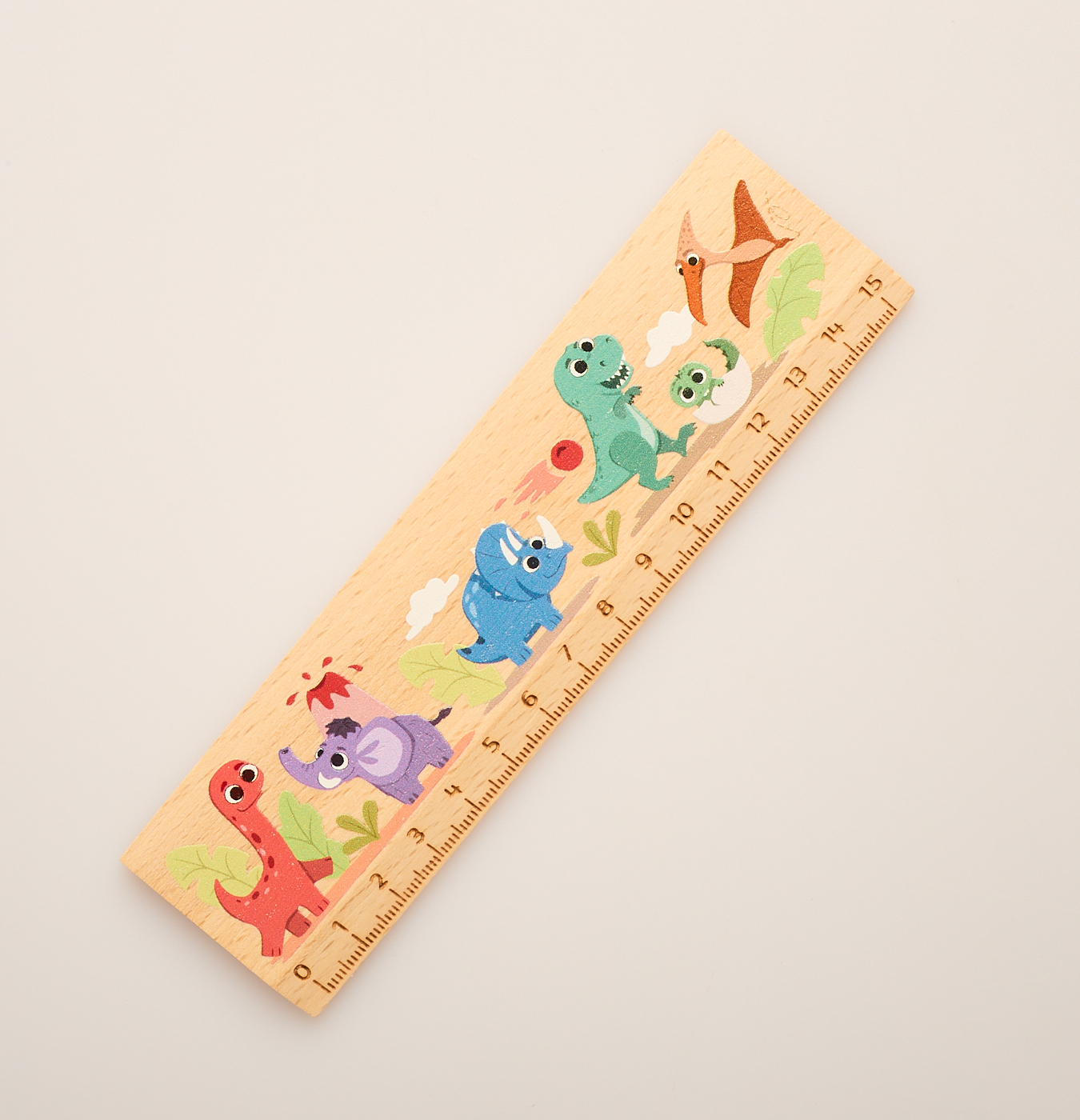 righello in legno stampato colorato per bambini